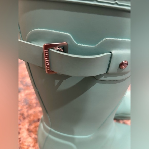 ✨Like NEW Hunter short boots wellies matte mint green pistachio- size 8 - Rare - Picture 5 of 13